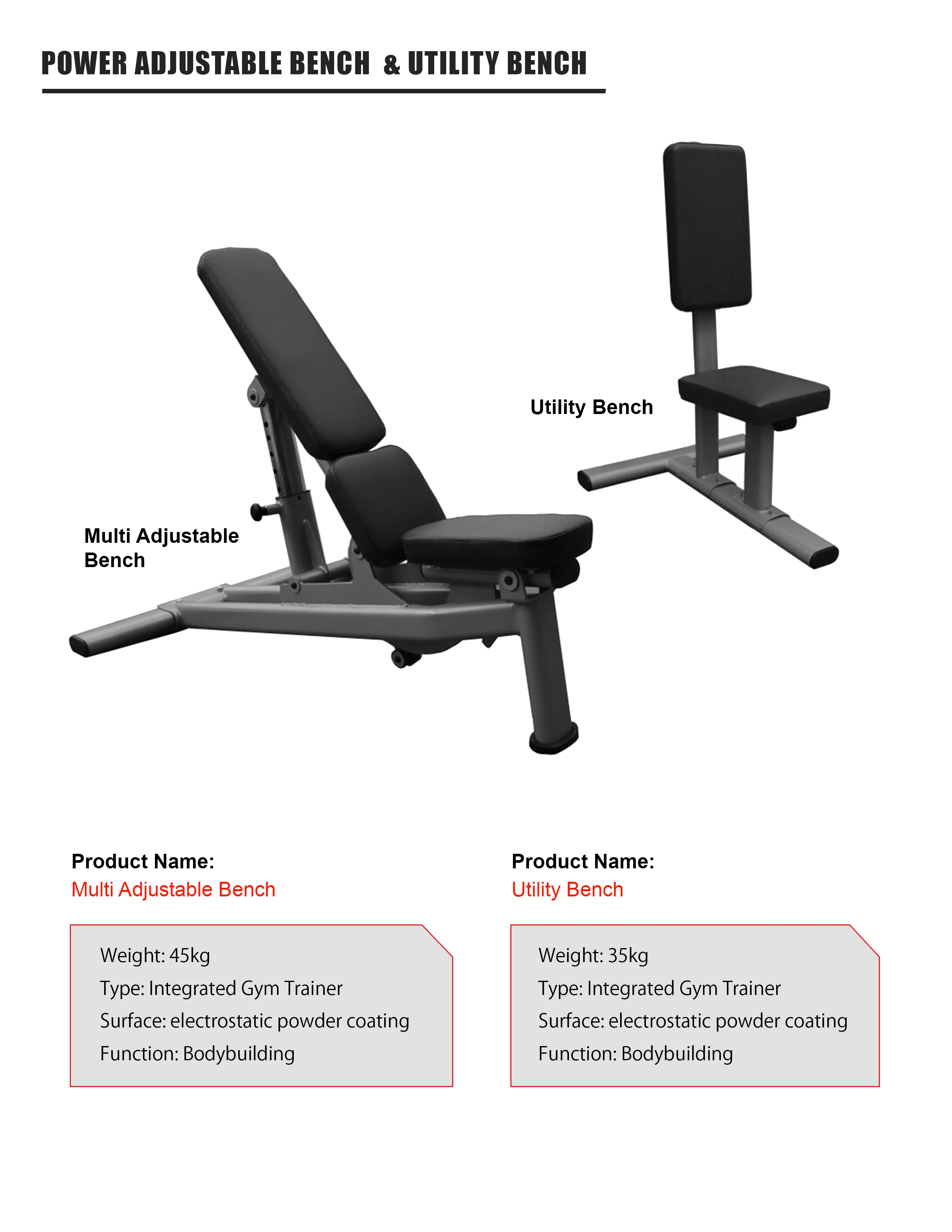 Adjustable Bench and Utility Bench